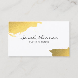 Faux goud elegant modern minimalistisch wit visitekaartje