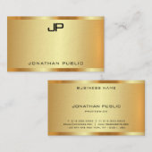 Faux Goud Elegant Monogram Modern Professioneel Visitekaartje (Voorkant / Achterkant)