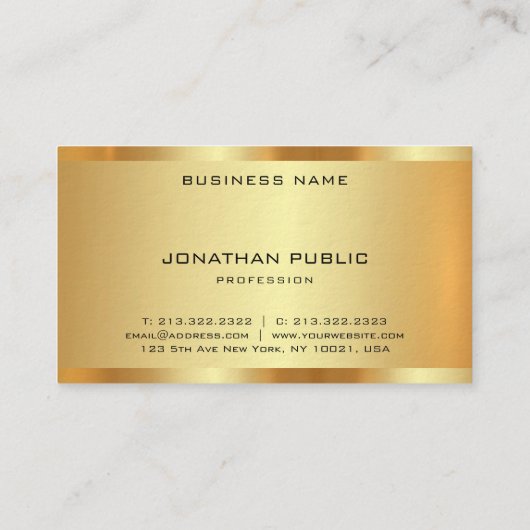 Faux Goud Elegant Monogram Modern Professioneel Visitekaartje (Achterkant)