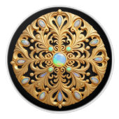 Faux goud en opaal keramische knop (Voorkant)