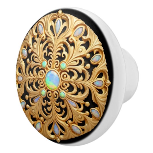 Faux goud en opaal keramische knop (Rechts)