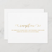 Faux Goud en Wit Receptie Bruiloft Informatiekaartje