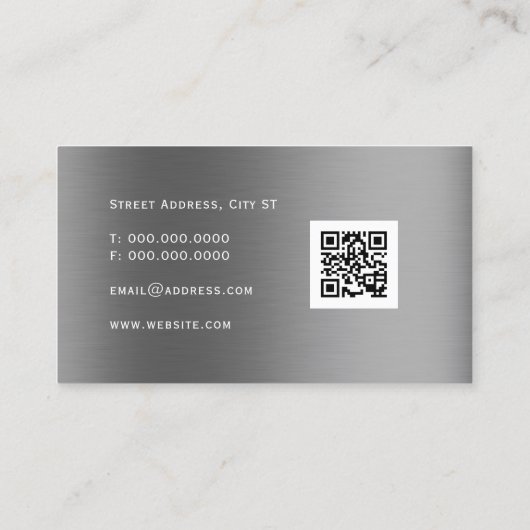 Faux goud- en zilvermetelrealiteit visitekaartje (Achterkant)