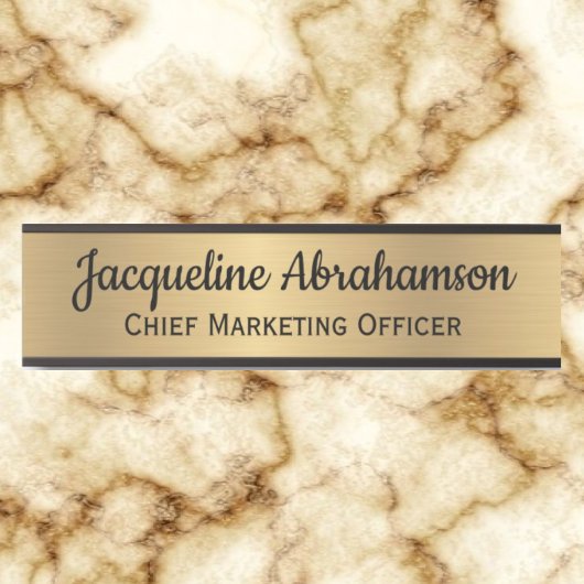 Faux Goud en Zwart Kantoor Deurteken Geen Logo Deurbordje