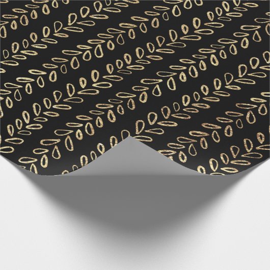 Faux goud en zwart patroon cadeaupapier (Hoek)