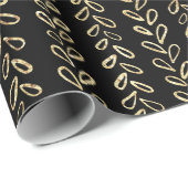 Faux goud en zwart patroon cadeaupapier (Rol Hoek)