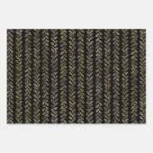 Faux goud en zwart patroon inpakpapier vel (Voorkant 3)