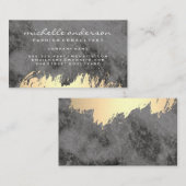 Faux goud geborsteld en marmeren steen visitekaartje (Voorkant / Achterkant)