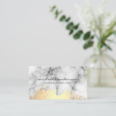 Faux goud geborsteld en marmeren steen visitekaartje (Staand voorkant)