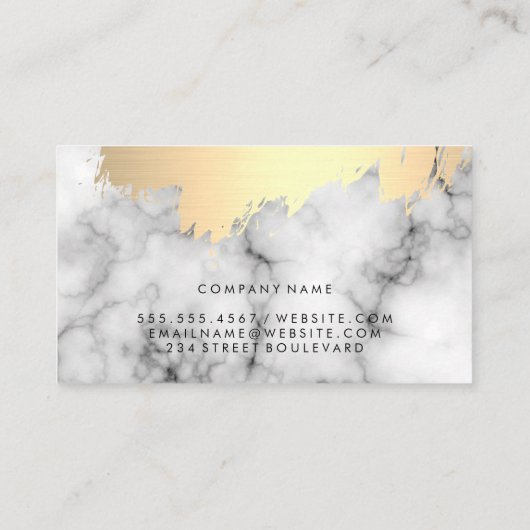 Faux goud geborsteld en marmeren steen visitekaartje (Achterkant)