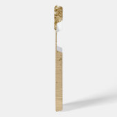 Faux Goud Geborsteld Metaal Glitter Monogram Naam iPhone Hoesje (Linkerkant)