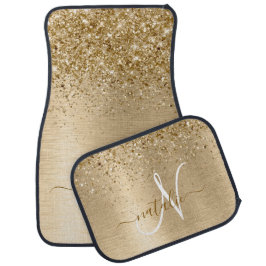 Faux Goud Geborsteld Metaal Glitter Print Monogram Automat