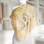 Faux Goud Geborsteld Metaal Glitter Print Monogram Bandana<br><div class="desc">Maak dit trendy chic bandana-ontwerp met  gouden mousserende glitter op een gouden geborstelde metalen achtergrond gemakkelijk aan te passen.</div>