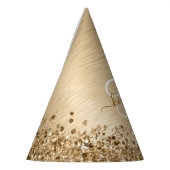 Faux Goud Geborsteld Metaal Glitter Print Monogram Feesthoedjes (Links)