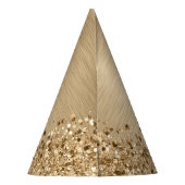 Faux Goud Geborsteld Metaal Glitter Print Monogram Feesthoedjes (Achterkant)