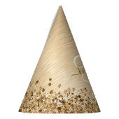 Faux Goud Geborsteld Metaal Glitter Print Monogram Feesthoedjes (Links)