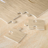 Faux Goud Geborsteld Metaal Glitter Print Monogram Legpuzzel (Zijkant)