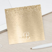 Faux Goud Geborsteld Metaal Glitter Print Monogram Post-it® Notes