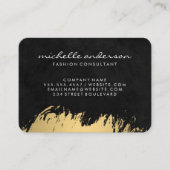 Faux goud geborsteld / zwart Lux Visitekaartje (Voorkant)