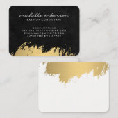 Faux goud geborsteld / zwart Lux Visitekaartje (Voorkant / Achterkant)