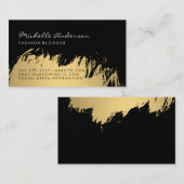 Faux goud geborsteld / zwart visitekaartje (Voorkant / Achterkant)