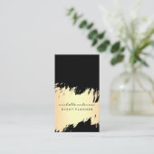 Faux goud geborsteld / zwart visitekaartje (Staand voorkant)