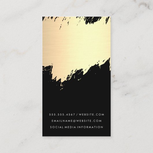 Faux goud geborsteld / zwart visitekaartje (Achterkant)