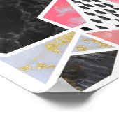 faux goud glitter marmer geometrisch ontwerp poster (Hoek)