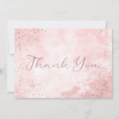 Faux Goud Glitter & Roze Moderne Bruiloft Bedankkaart (Voorkant)