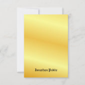 Faux Goud Handgeschreven Monogrammed Custom Notitiekaartje (Voorkant)