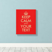 Faux goud Houd kalm verpakt canvas print (Insitu (Houten vloer))