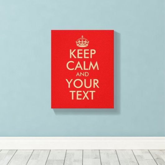 Faux goud Houd kalm verpakt canvas print (Insitu (Houten vloer))