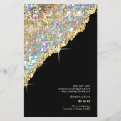 Faux goud iriserende glitter prijslijst flyer (Achterkant)