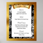 Faux goud Kerstdiner feest catering menu Poster (Voorkant)