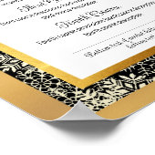 Faux goud Kerstdiner feest catering menu Poster (Hoek)