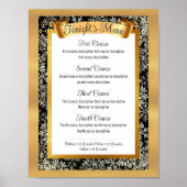 Faux goud Kerstdiner feest catering menu Poster (Voorkant)