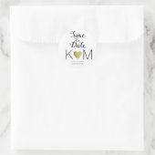 faux goud liefde hart, bruiloften SAVE the DATE Ronde Sticker (Tas)