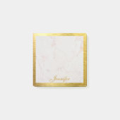 Faux Goud Lijst Wit Marmer Kalligrafie Post-it® Notes (Voorkant)