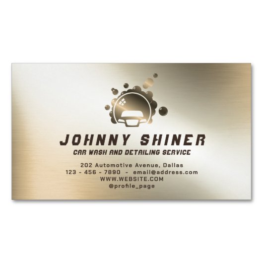 Faux goud, logo voor automatisch wassen magnetisch visitekaartje (Voorkant)