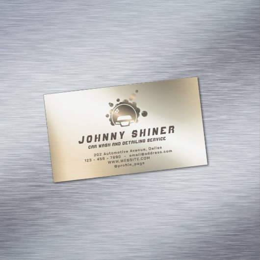 Faux goud, logo voor automatisch wassen magnetisch visitekaartje (Voorbeeld)