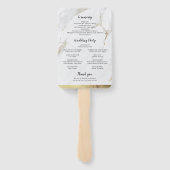 Faux goud marmer luxe moderne bruiloft programma handwaaier (Achterkant)