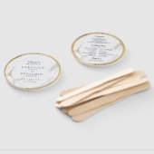 Faux goud marmer luxe moderne bruiloft programma handwaaier (Niet-gemonteerd)