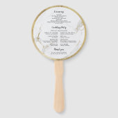 Faux goud marmer luxe moderne bruiloft programma handwaaier (Achterkant)