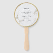 Faux goud marmer luxe moderne bruiloft programma handwaaier (Voorkant)