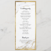 Faux goud marmer luxe moderne bruiloft programma programmakaart (Achterkant)