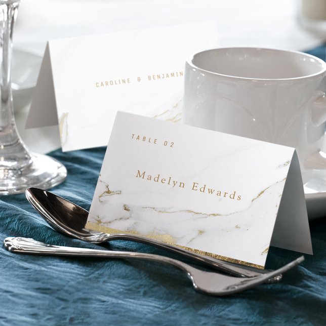 Faux goud marmer luxe moderne opvouwbare plaats ka kaart
