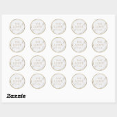 Faux goud marmer moderne bruiloft liefde monogram ronde sticker (Vel)