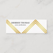 Faux goud moderne strepen op elegante witte mini mini visitekaartje (Voorkant)