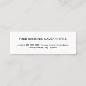 Faux goud moderne strepen op elegante witte mini mini visitekaartje (Achterkant)