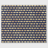Faux goud patroon en donkerblauw cadeaupapier (Vlak)